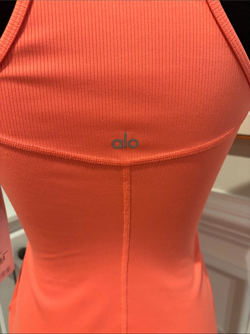 Alo Airlift Ribbed Magnetic Dress - small candy orange NEW Women